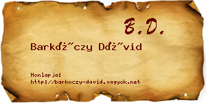 Barkóczy Dávid névjegykártya