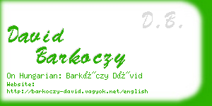 david barkoczy business card